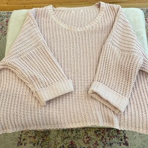 Light Pink Loose Fitting Knit Sweater